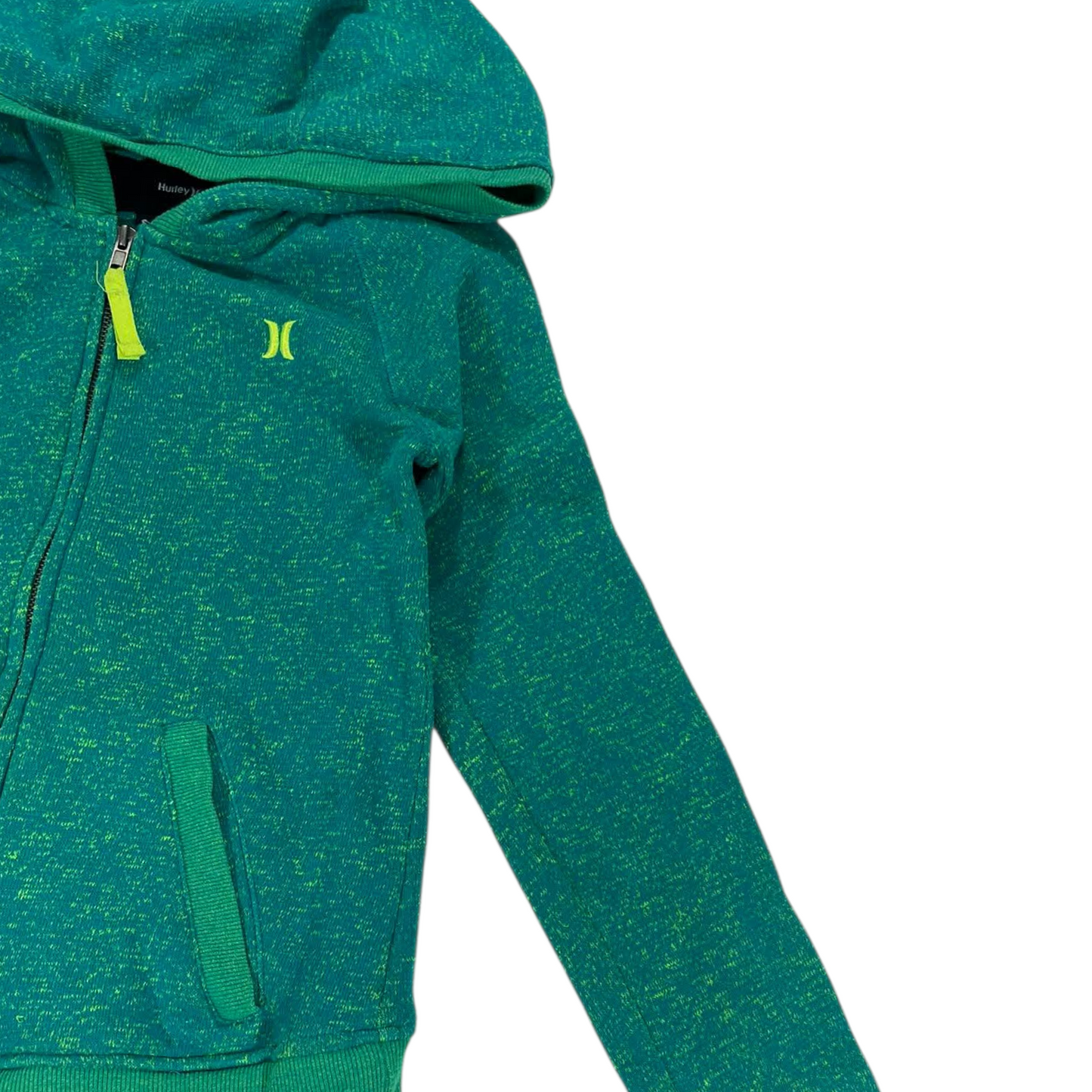 HURLEY GREEN ZIP UP HOODIE (S)