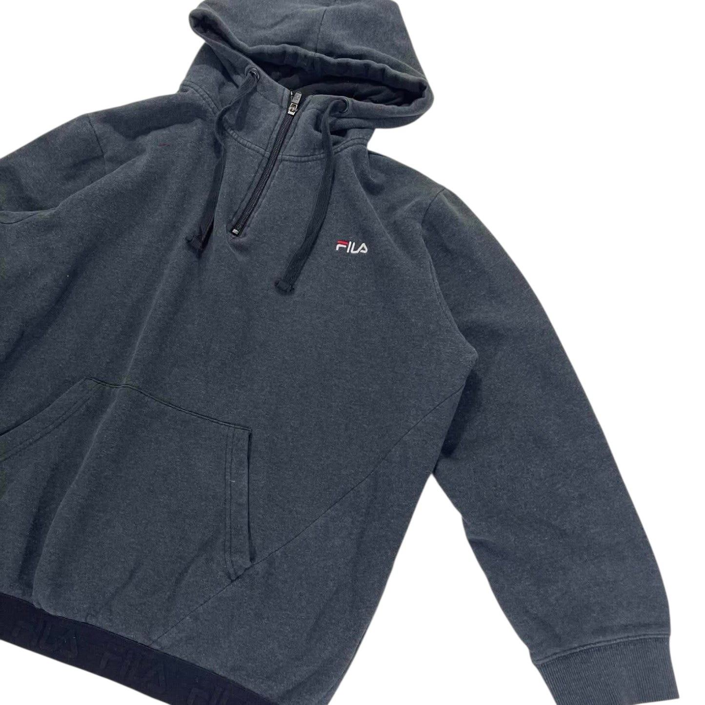 VINTAGE FILA QUARTER ZIP HOODIE (L)
