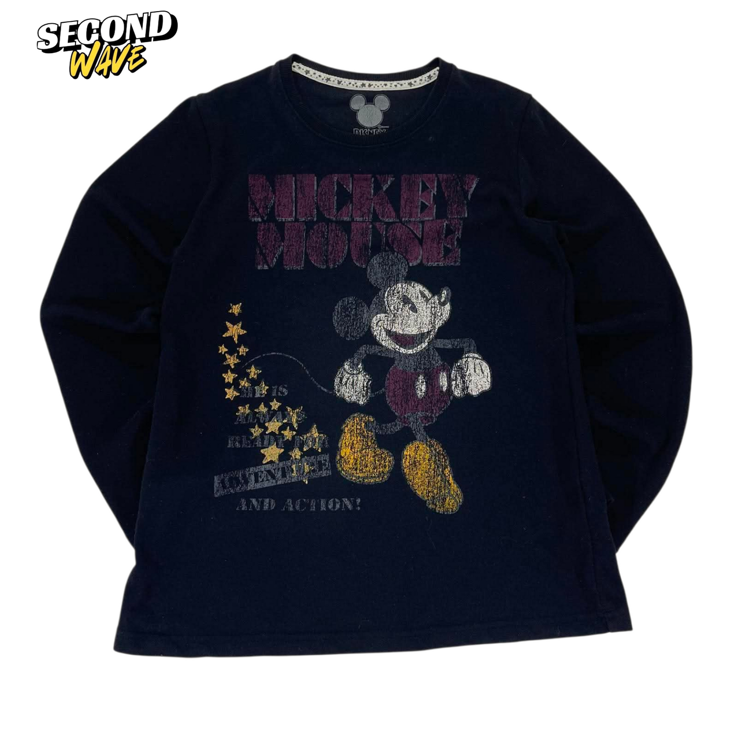 DISNEY MICKEY MOUSE BLACK CREWNECK (M-L)