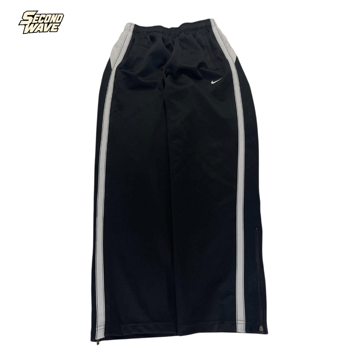 Y2K NIKE BLACK/WHITE TRACK PANTS¹ (L)