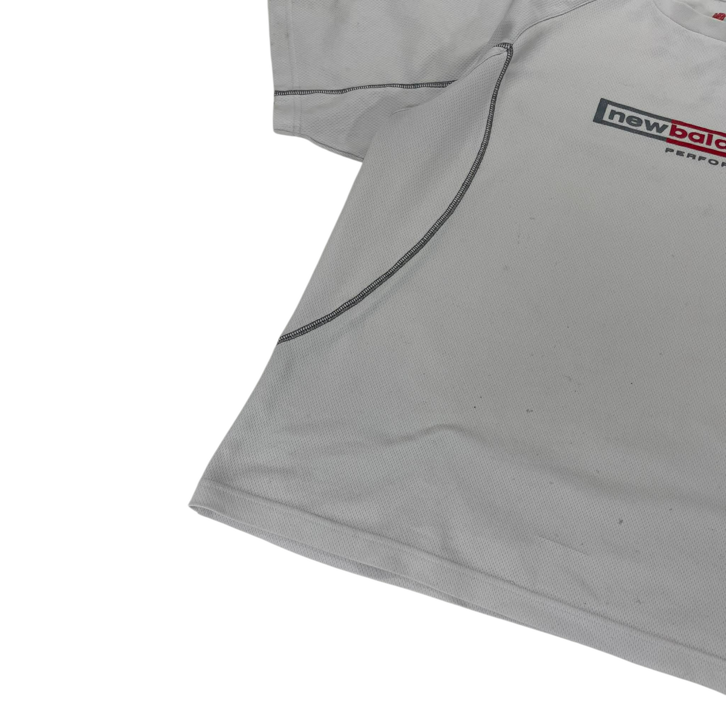 NEW BALANCE GREY AND WHITE PERFORMANCE T-SHIRT (M)