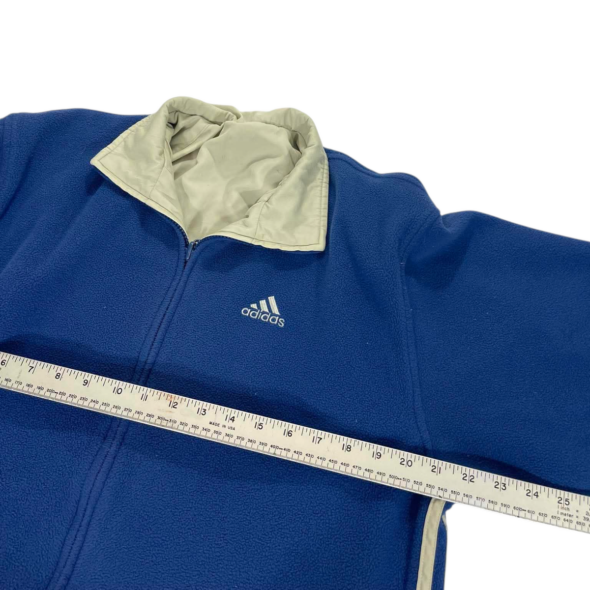 2 IN 1 ADIDAS REVERSIBLE FLEECE JACKET (S - M)