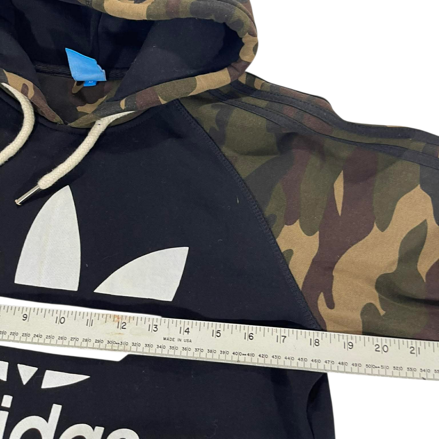 ADIDAS CAMO HOODIE WITH WHITE LOGO (M)