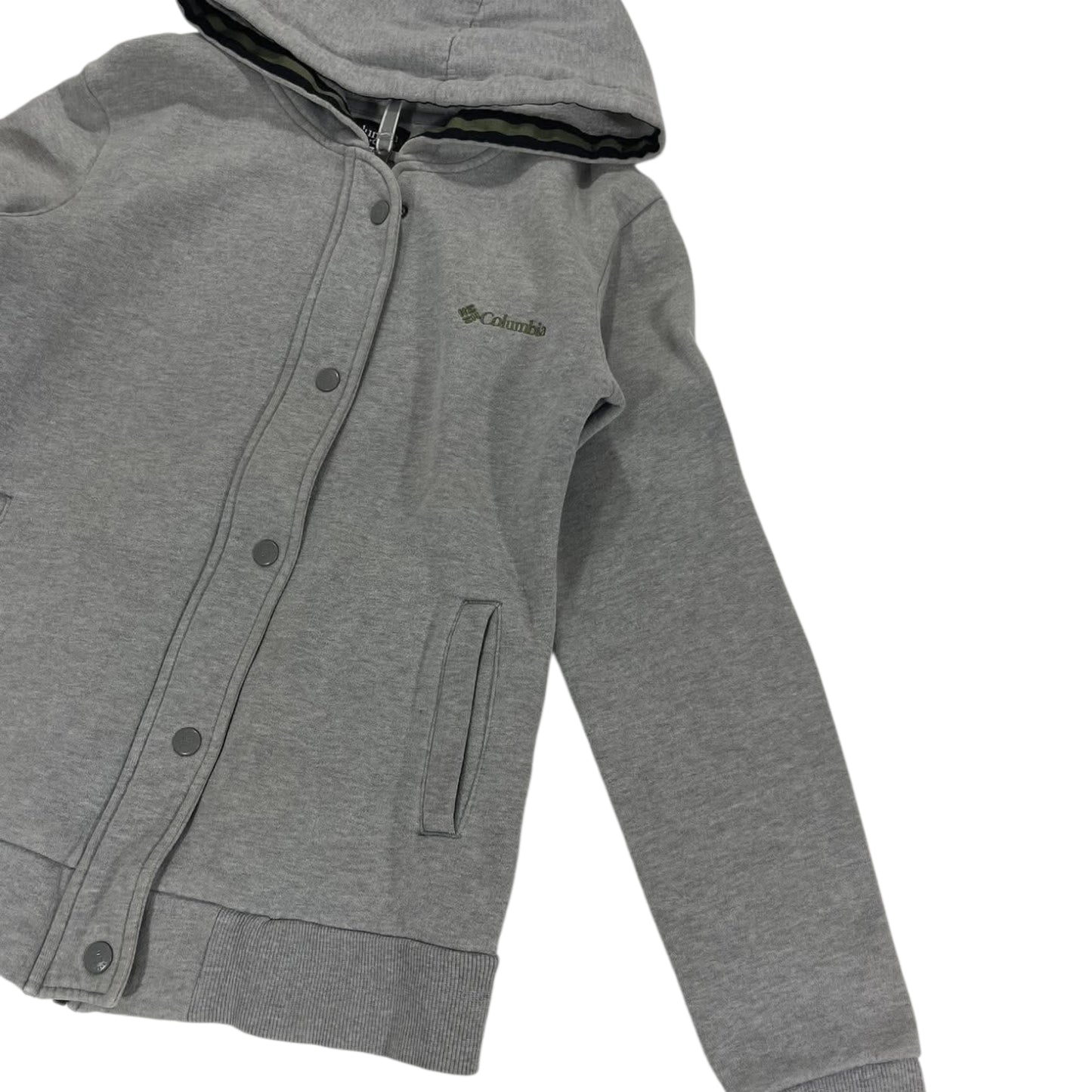 WOMENS VINTAGE COLUMBIA BUTTON UP HOODIE (L)
