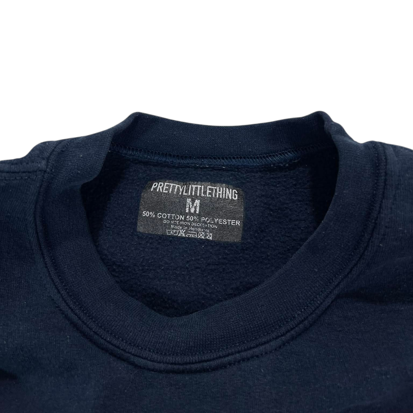 NAVY BLUE CREWNECK SWEATSHIRT WITH EMBROIDERY (M)
