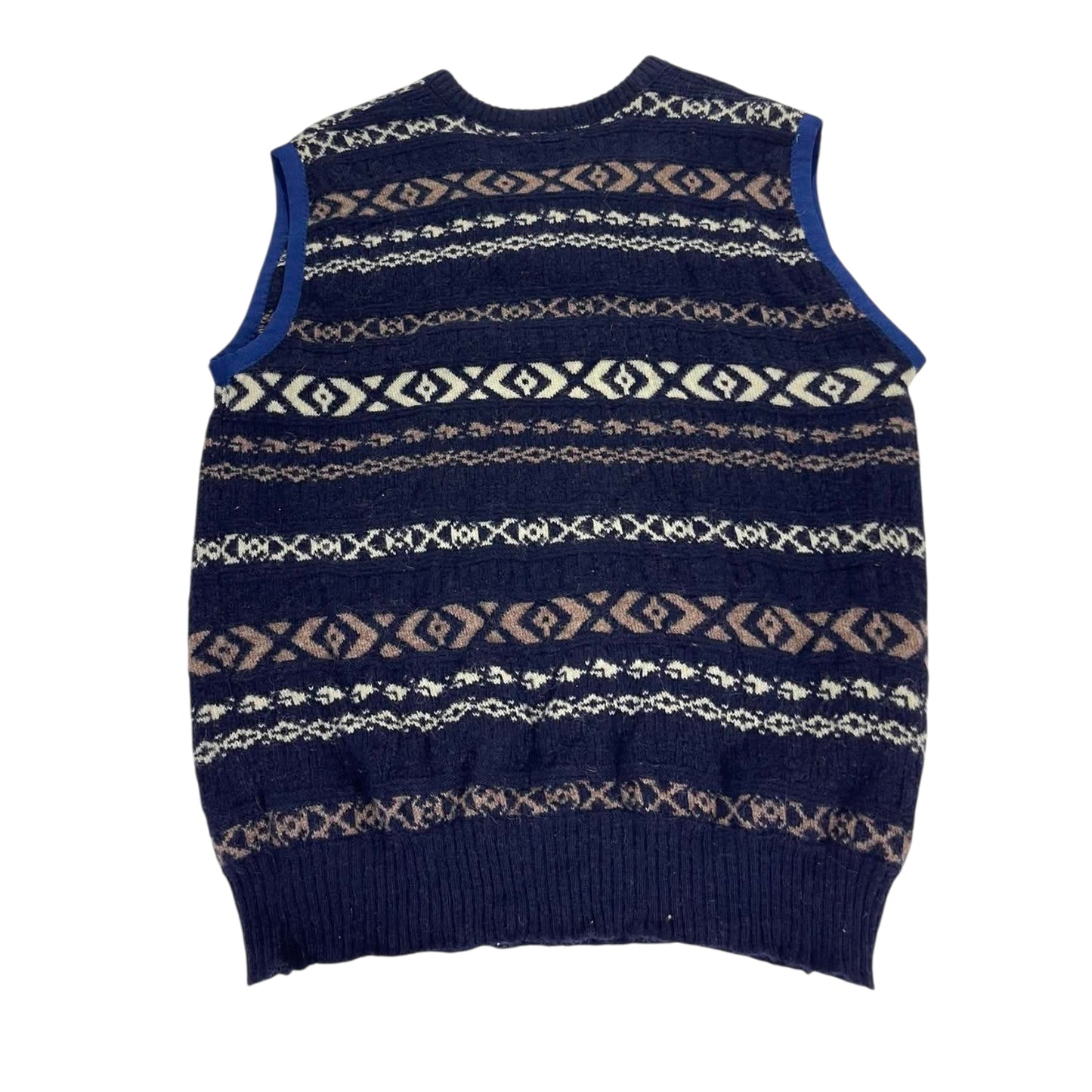 VINTAGE ADVANTAGE NAVY BLUE V SWEATER VEST (L)