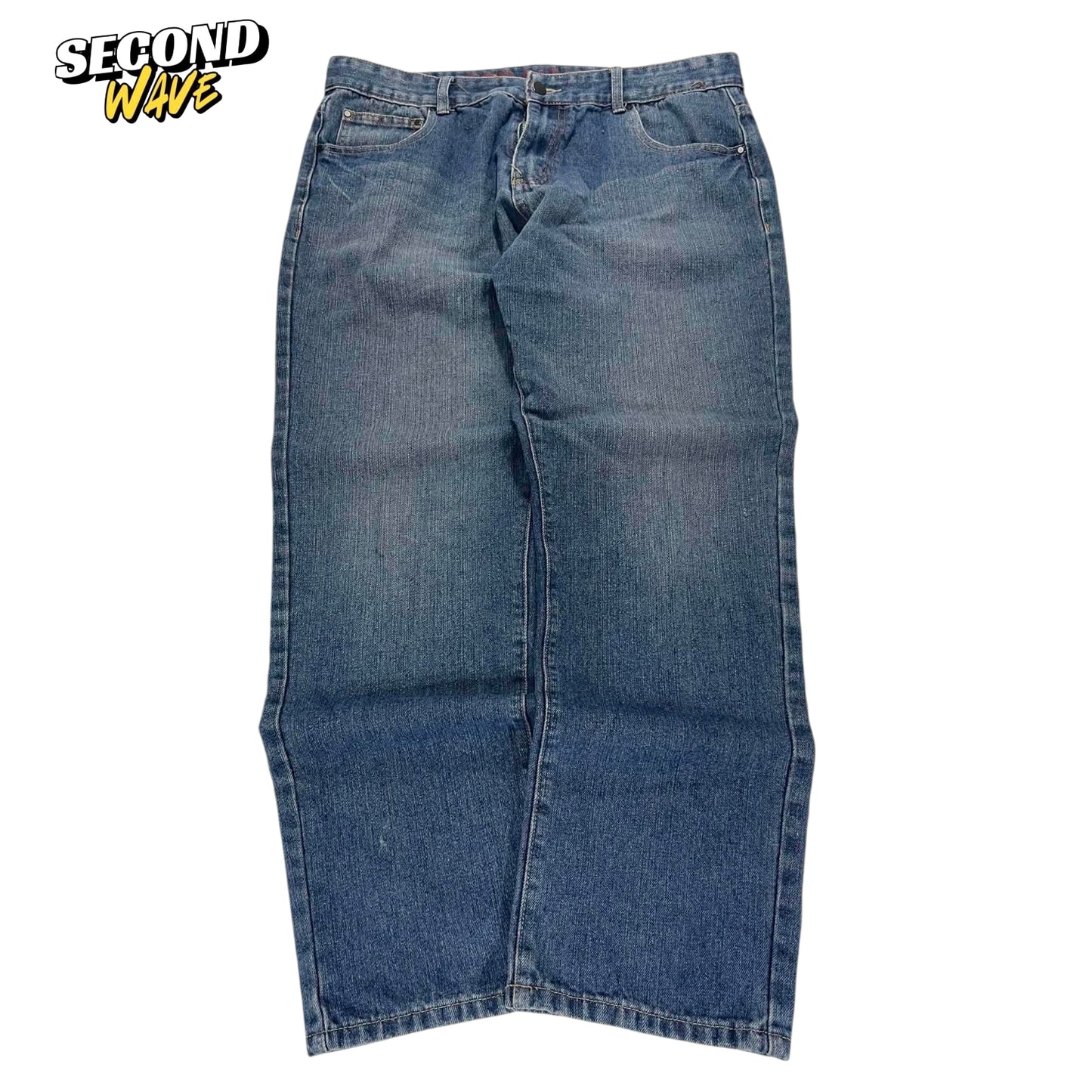 VINTAGE STRAIGHT DENIM JEANS (36)