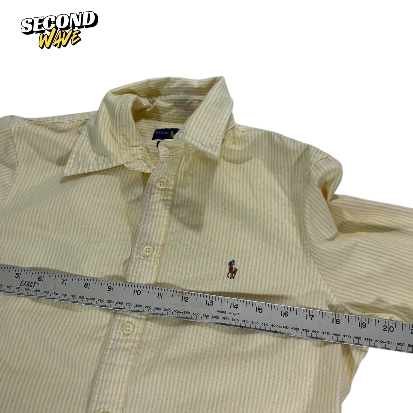 RALPH LAUREN YELLOW STRIPED BUTTON UP (M)