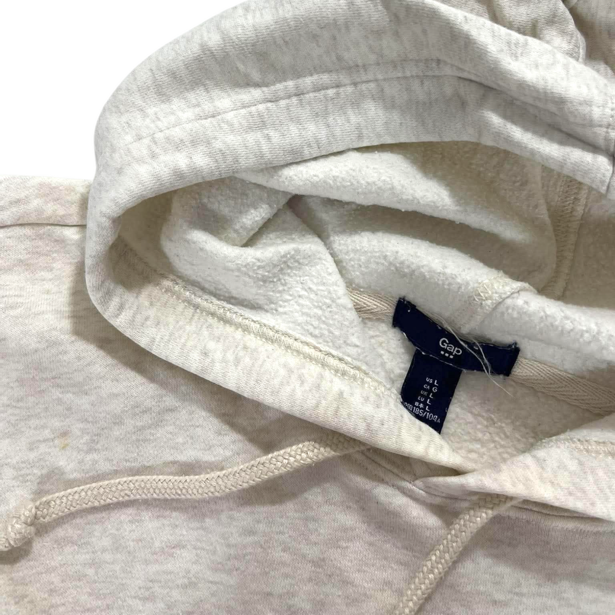 Y2K CREAM GAP GRAY HOODIE (L)