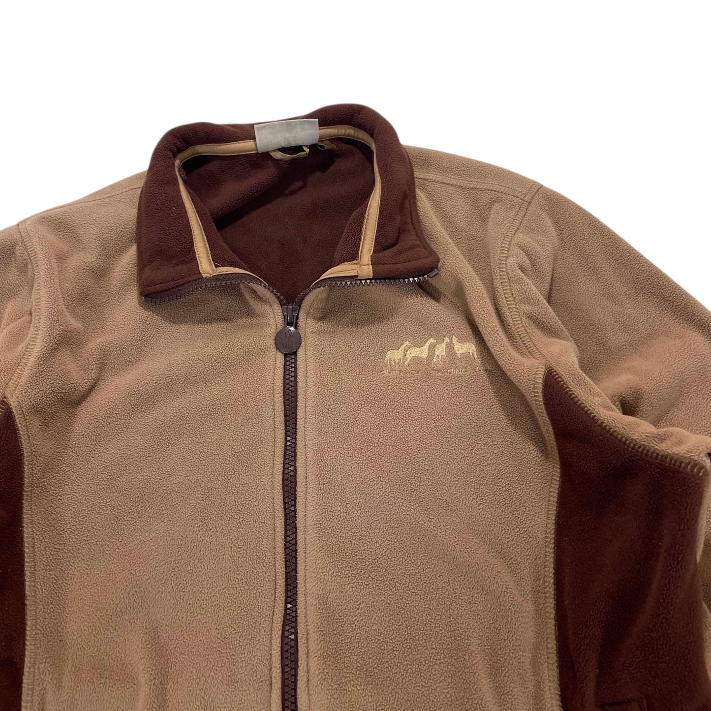 Y2K OUTBACK TRADING CO. BROWN & TAN FLEECE JACKET (M)