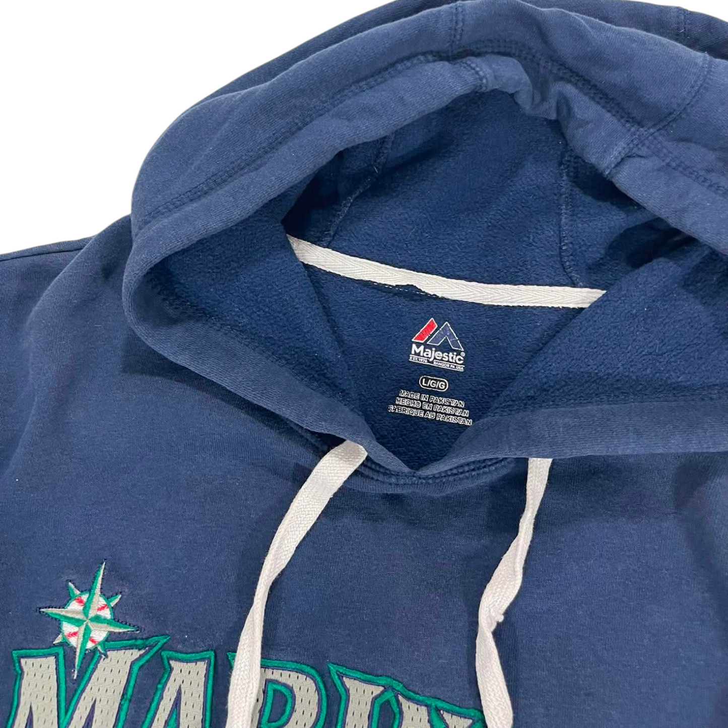VINTAGE SEATTLE MARINERS NAVY BLUE HOODIE (L)