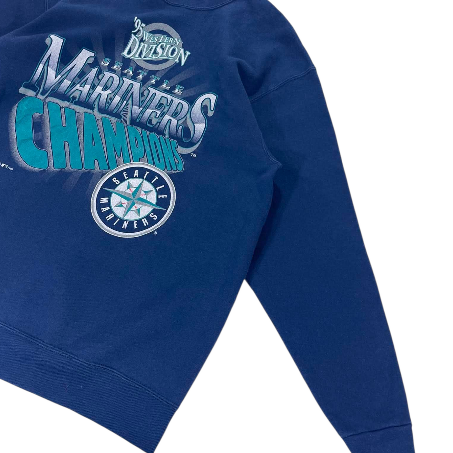 90s SEATTLE MARINERS NAVY CREWNECK SWEATSHIRT (L)