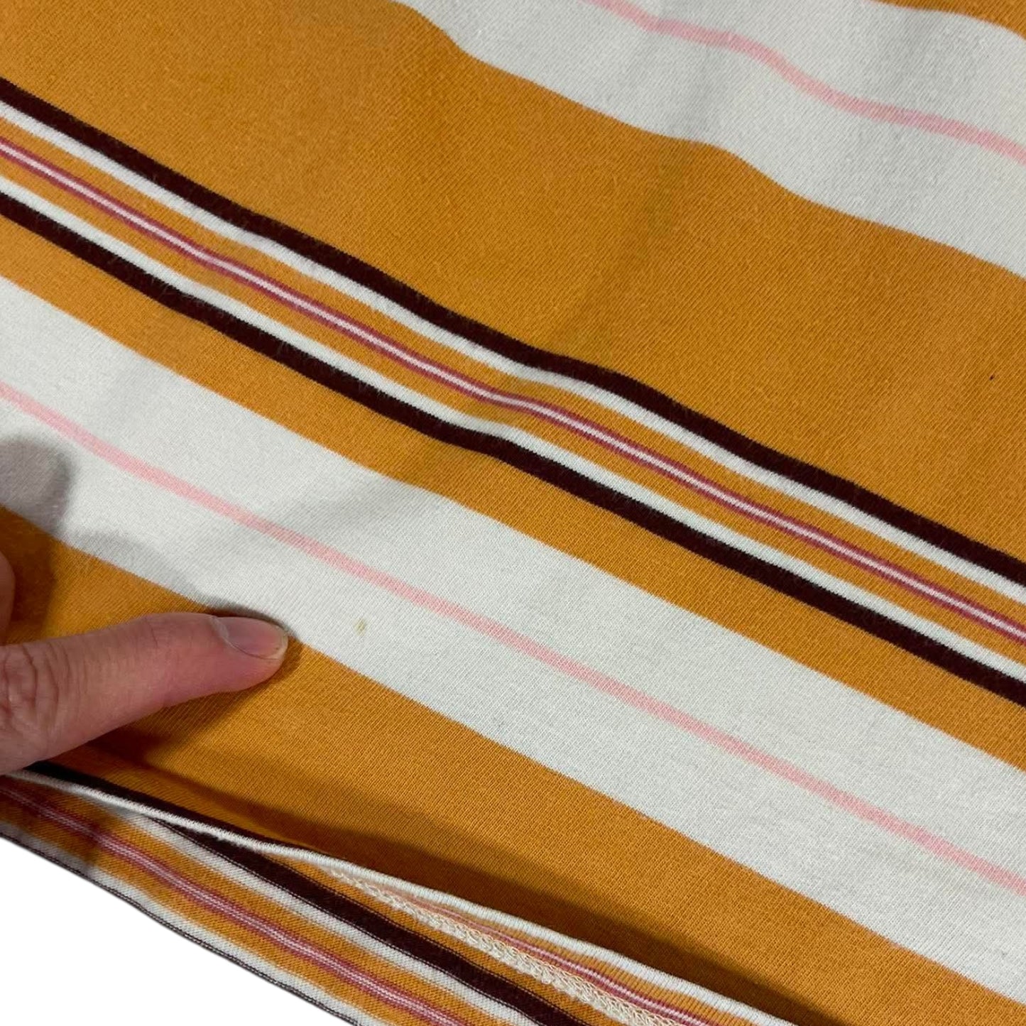 100% COTTON BILLABONG ORANGE STRIPED POLO LONG SLEEVE (S)
