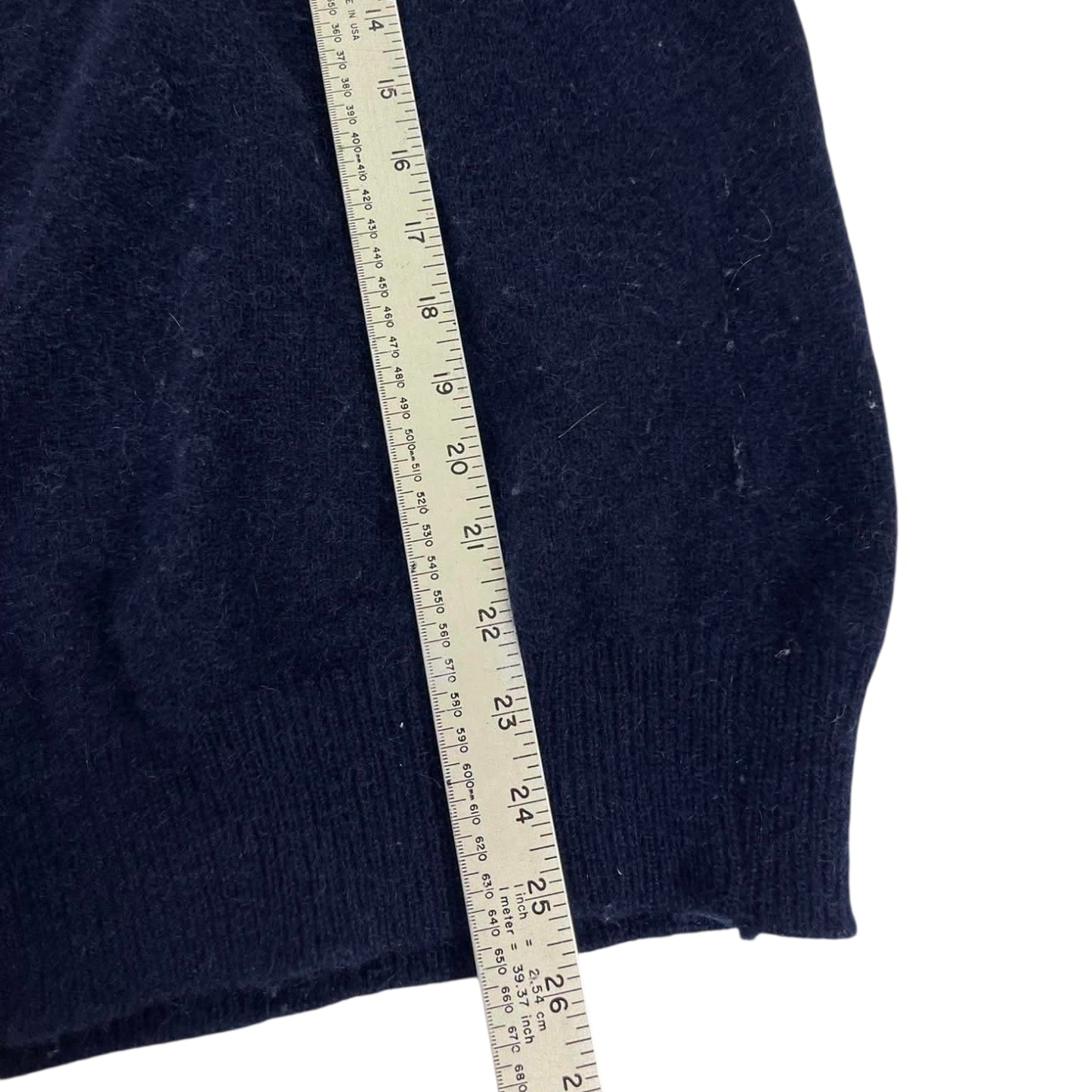 VINTAGE BARY NAVY BLUE QUARTER ZIP SWEATER (M-L)