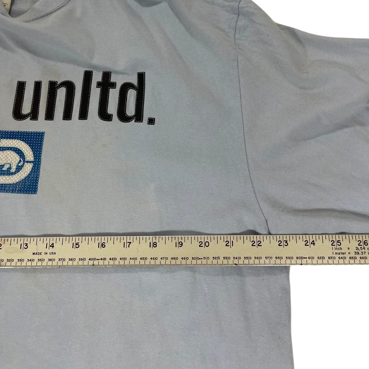 TRASHED ECKO UNLTD BLUE COTTON T-SHIRT (L)