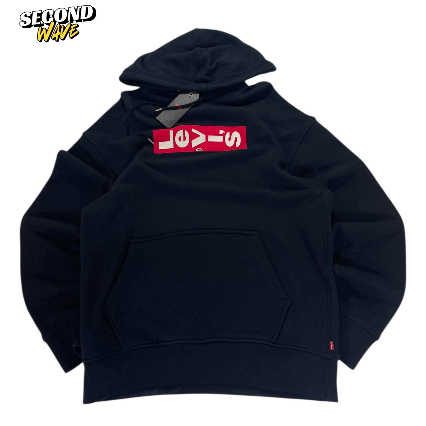 BRAND NEW LEVI'S BLACK BOX LOGO HOODIE (L)