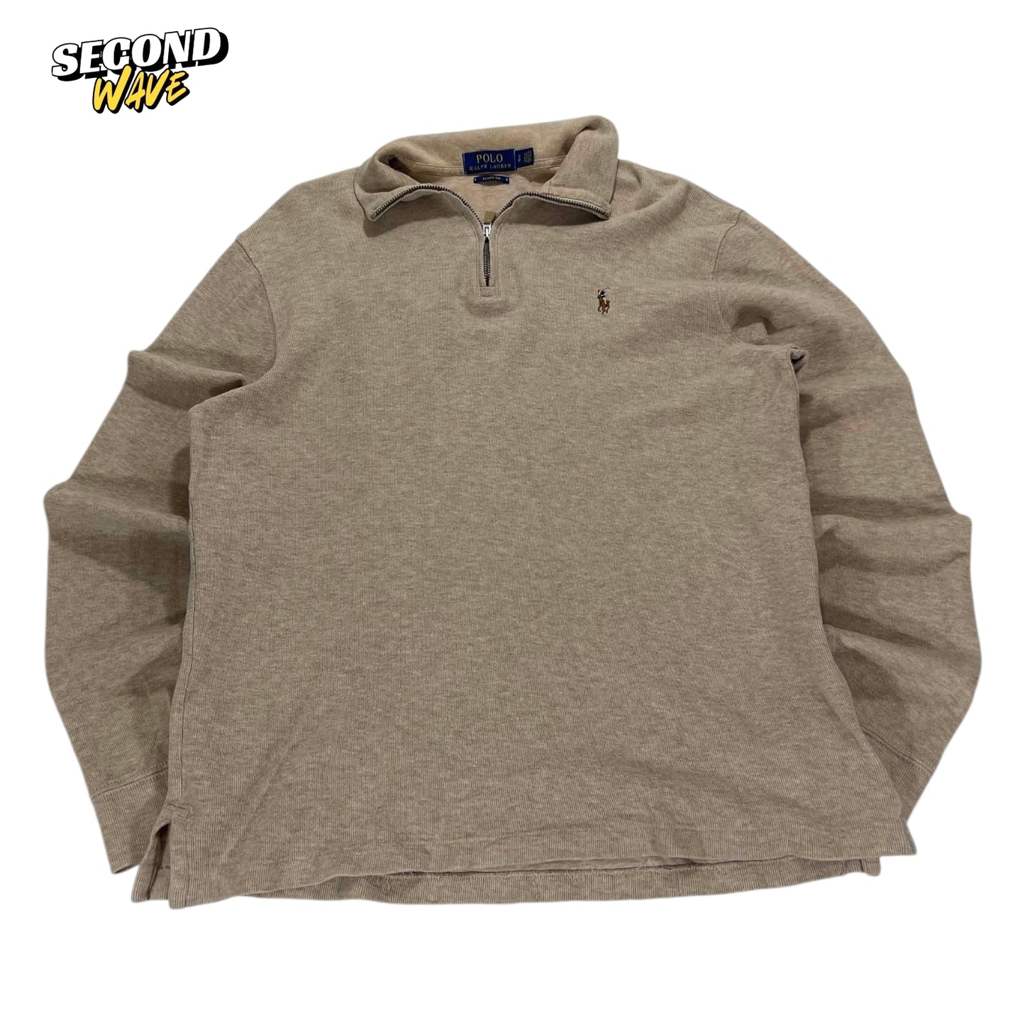 POLO RALPH LAUREN LIGHT BROWN QUARTER ZIP (S)