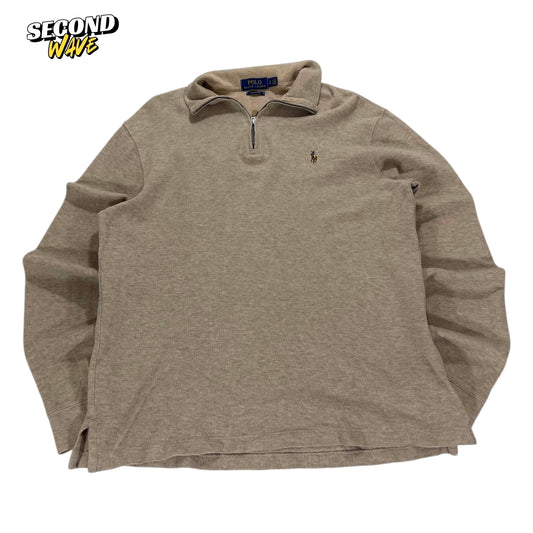 POLO RALPH LAUREN LIGHT BROWN QUARTER ZIP (S)