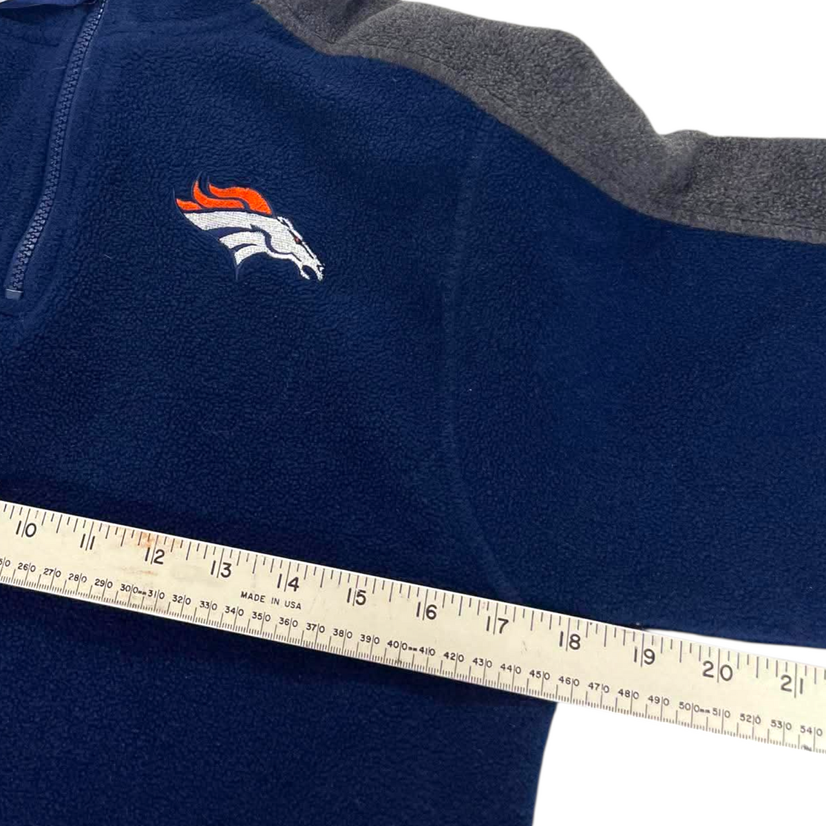 NIKE BRONCOS NAVY FLEECE QUARTER ZIP (L)