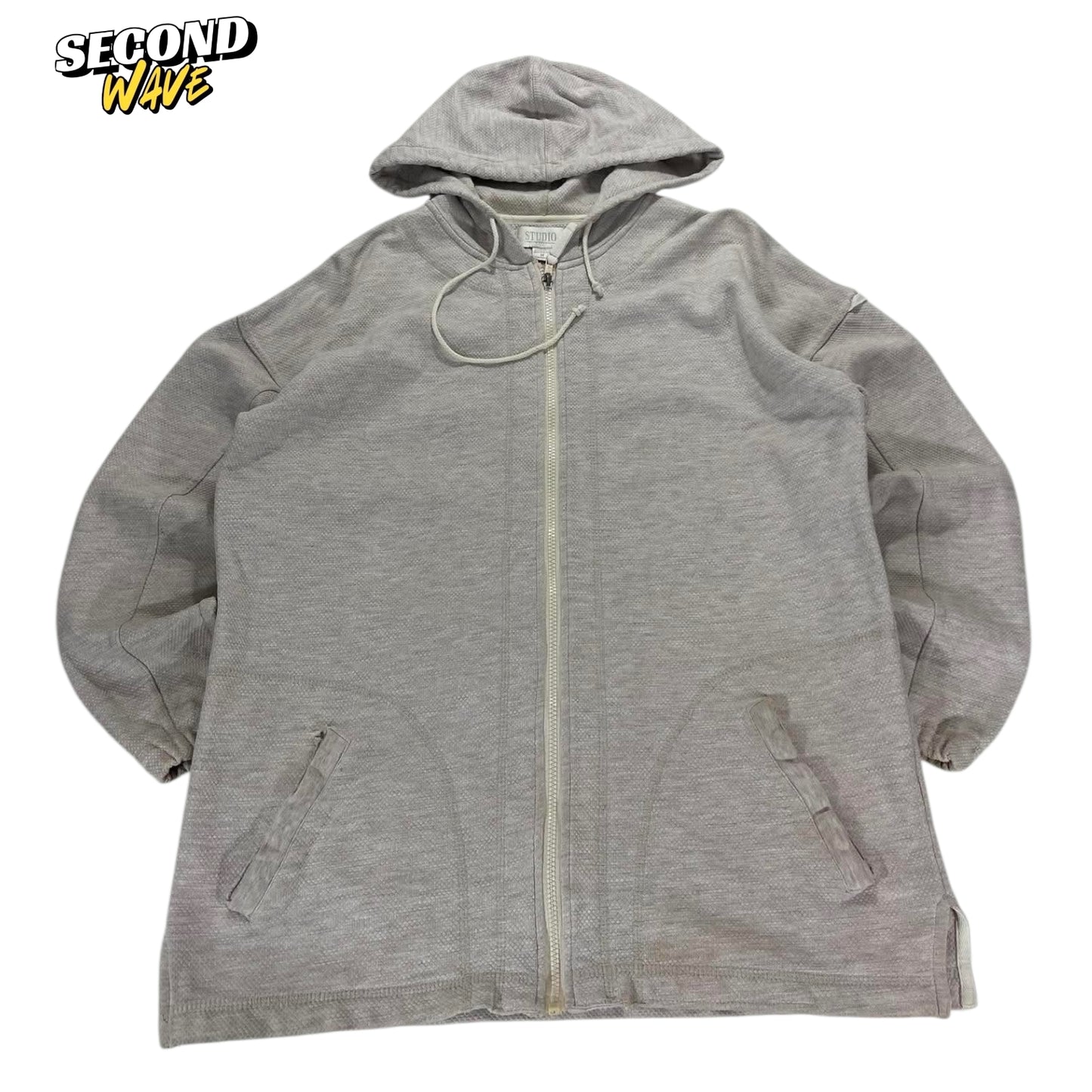 MADE IN NZ GREY STUDIO WORKS ZIP UP HOODIE (M-L)
