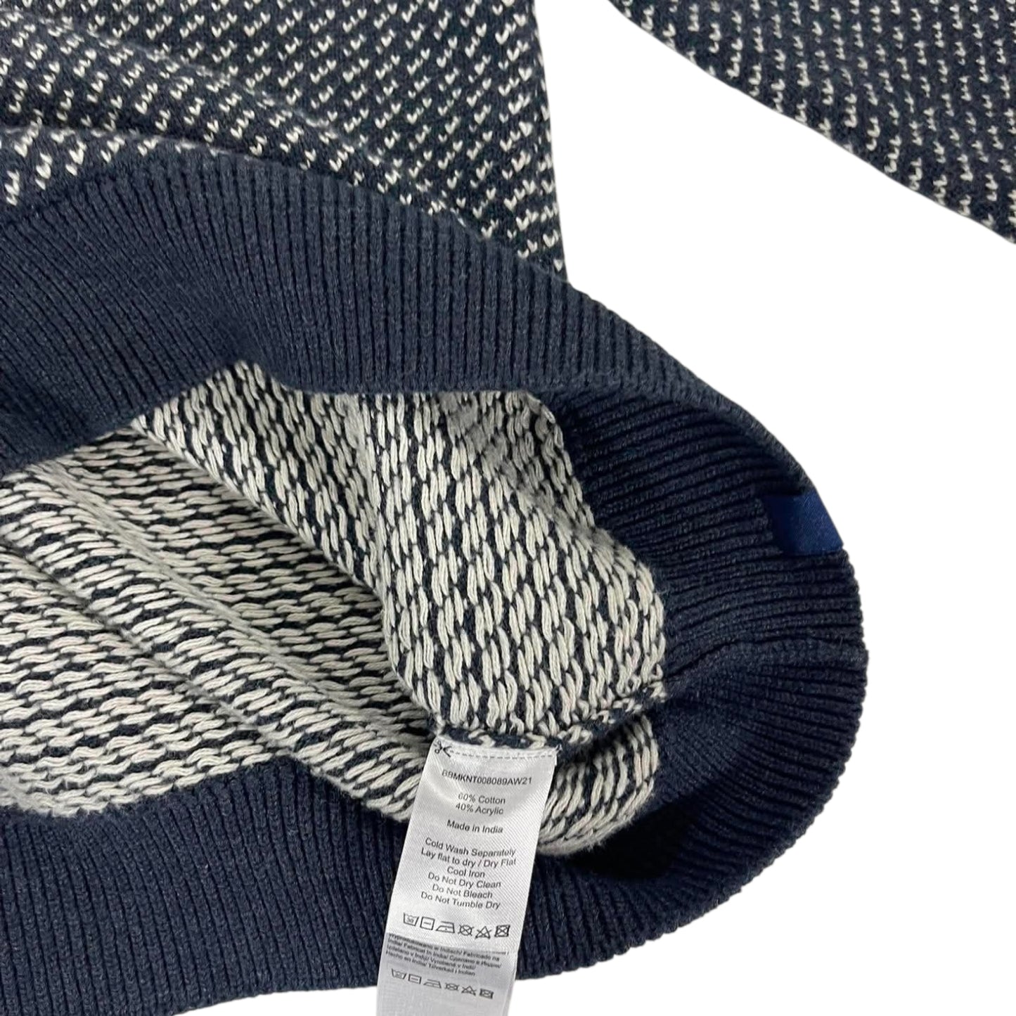 VINTAGE BRAKEBURN NAVY BLUE KNITTED JUMPER (L)