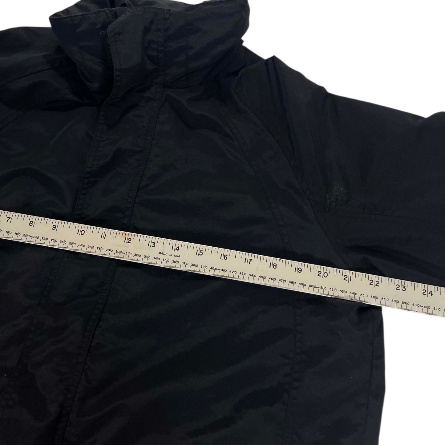 90S PLAIN BLACK WINDBREAKER JACKET (L)