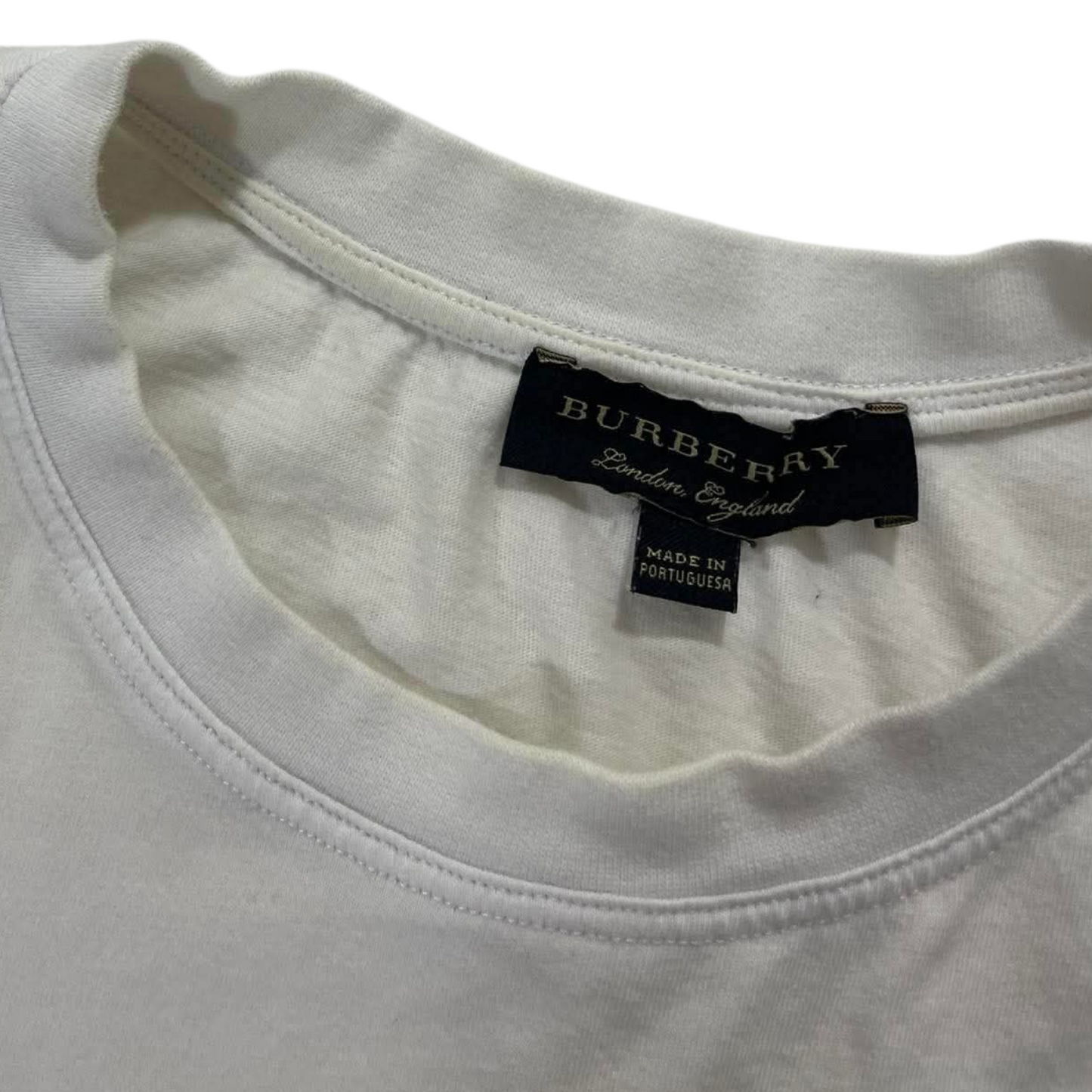 TRASHED BURBERRY WHITE COTTON T-SHIRT (M)