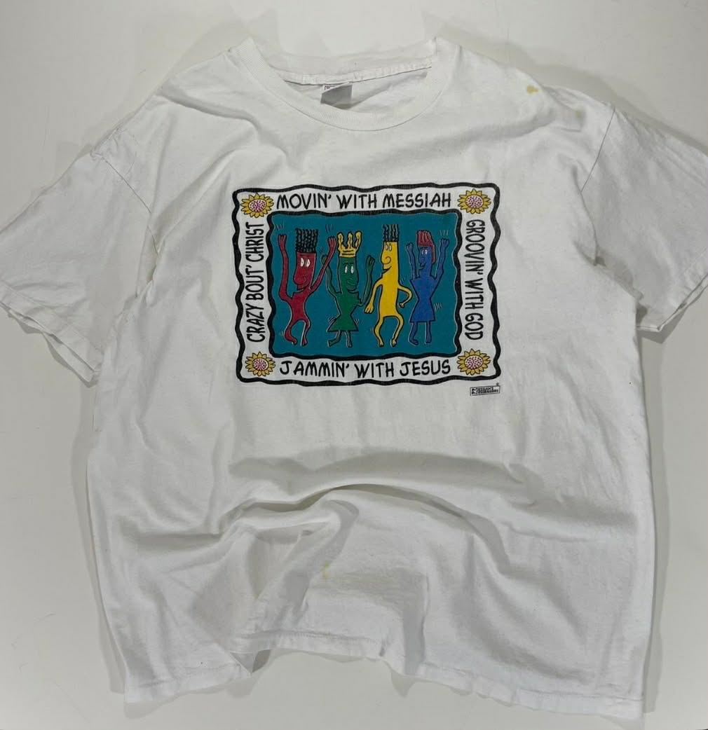 90S SINGLE STITCHED JESUS GRAPHIC WHITE T-SHIRT (L-XL)
