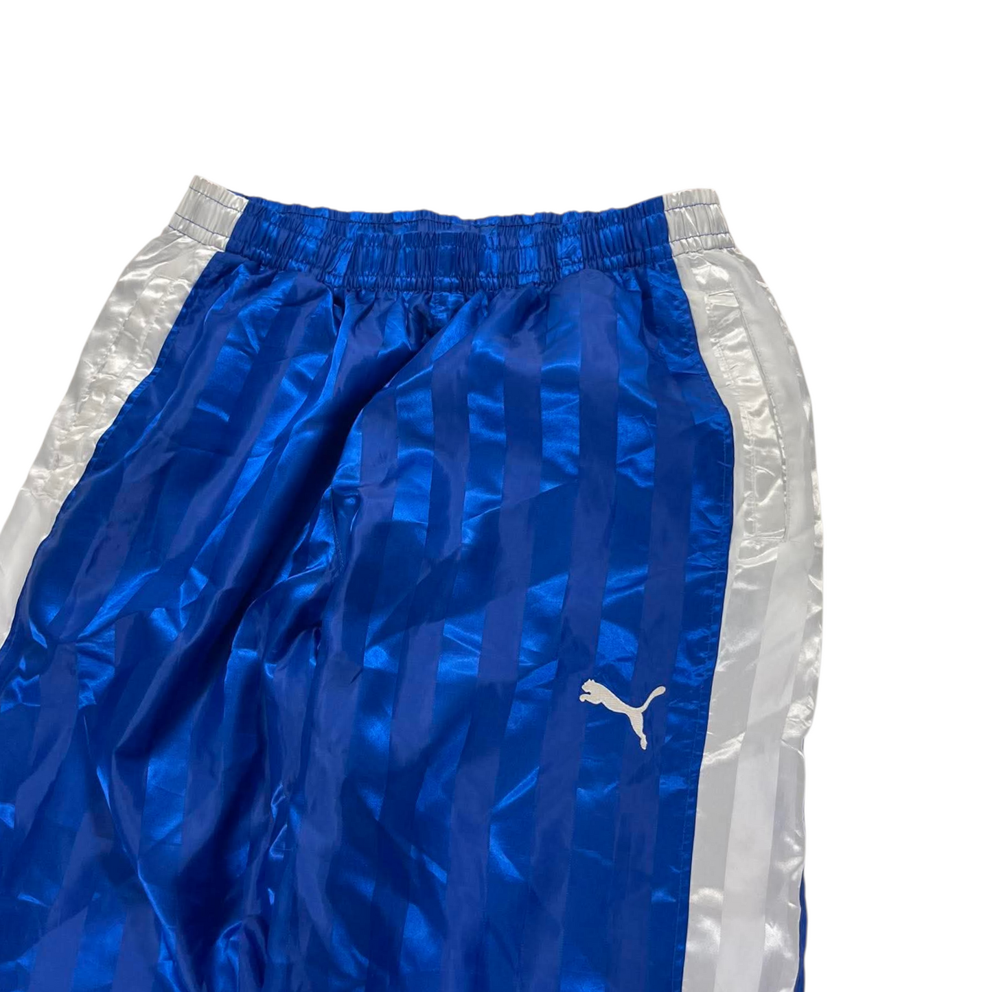 VINTAGE PUMA BLUE PINSTRIPE TRACK PANTS (XL) ²²