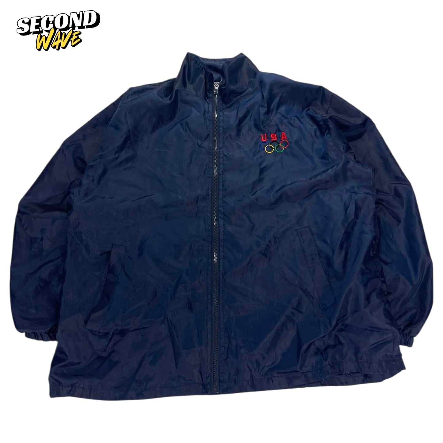 VINTAGE USA OLYMPIC WINDBREAKER JACKET (L)