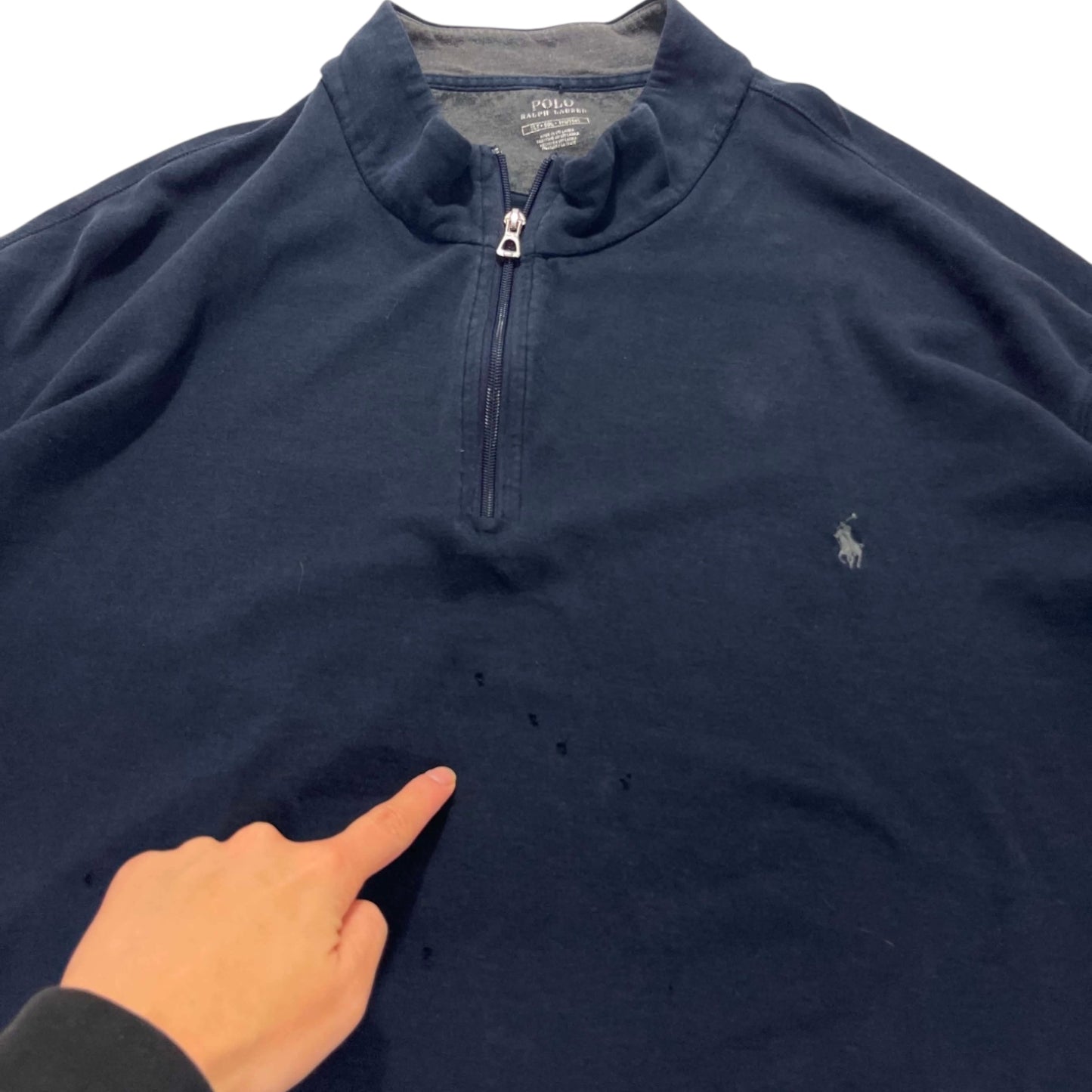 NAVY BLUE RALPH LAUREN QUARTER ZIP (XXL)