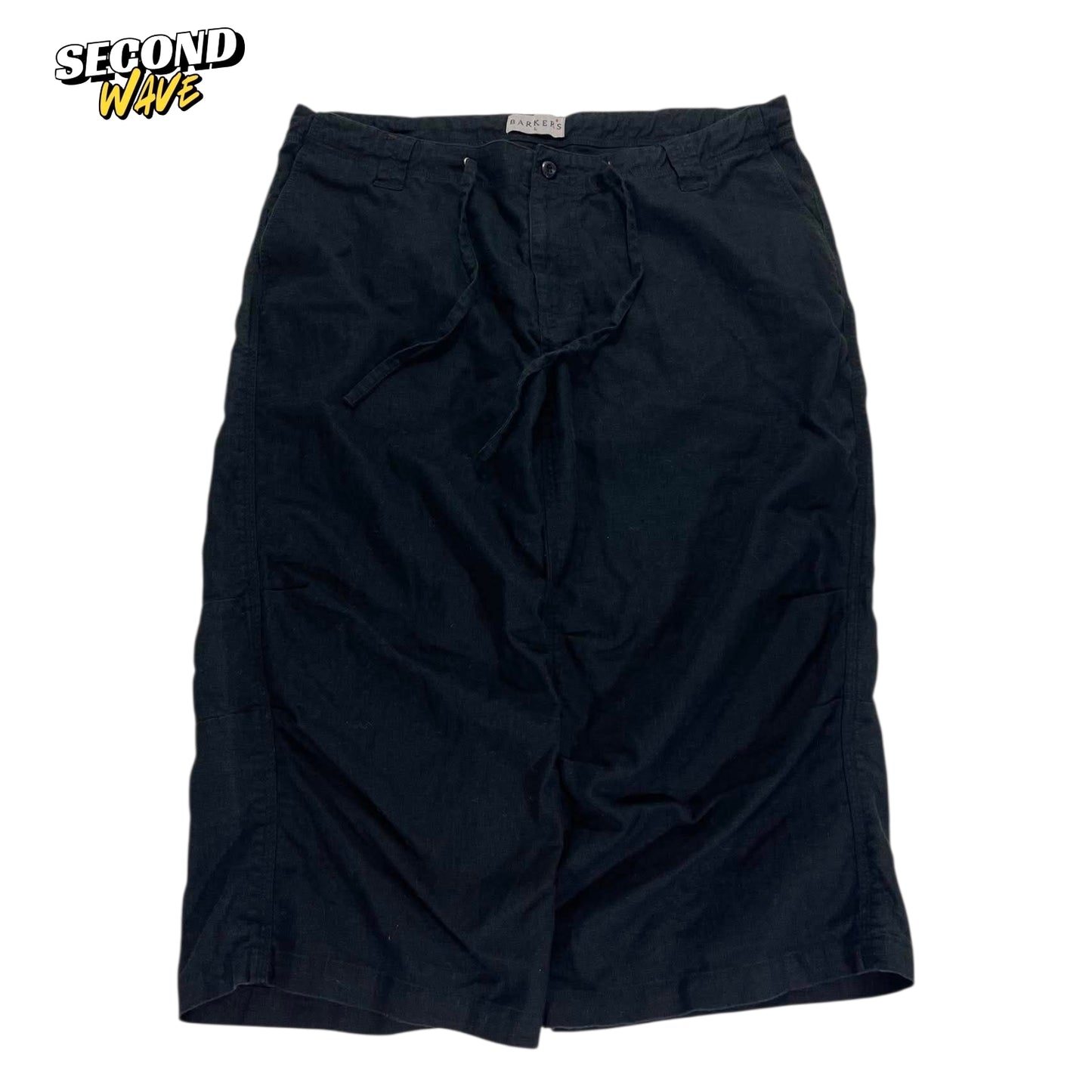 BARKERS LONG BLACK CARGO SHORTS (38)
