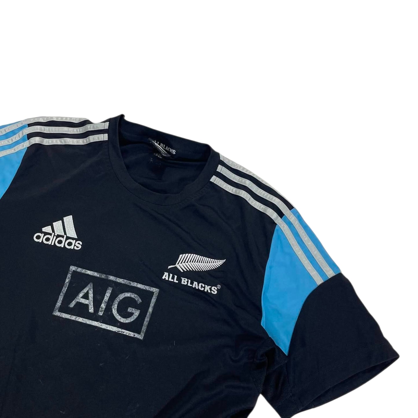 ADIDAS ALL BLACKS RUGBY BLACK T-SHIRT (M)