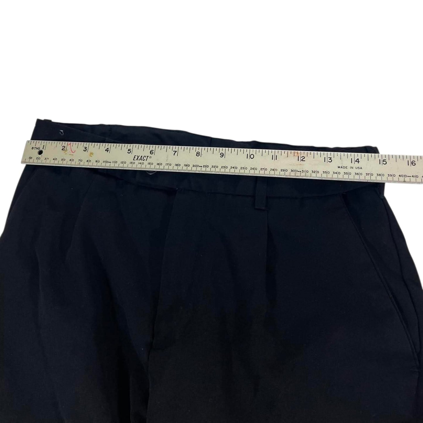 CHISEL BLACK WIDE LEG TROUSERS (30)