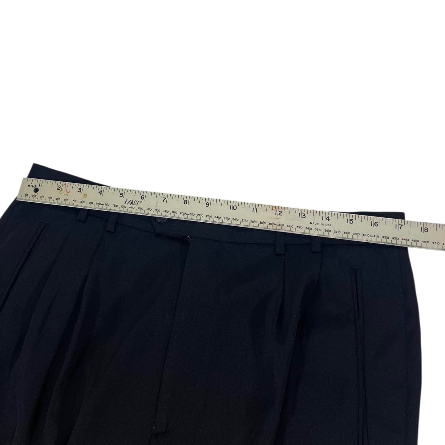CHISEL BLACK WIDE LEG TROUSERS (34)