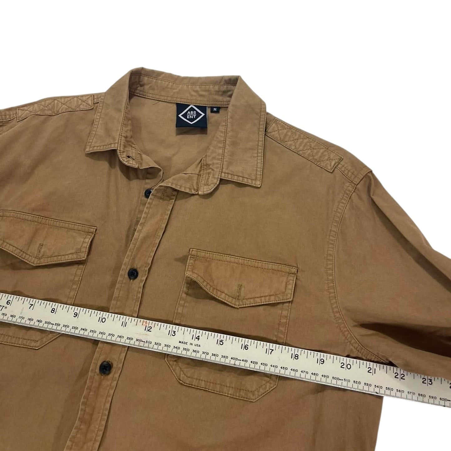 ABSCENT BROWN BUTTON UP SHIRT (M-L)