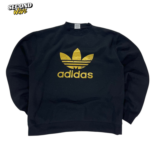 BL ADIDAS BLACK CREWNECK SWEATSHIRT WITH YELLOW LOGO (L)