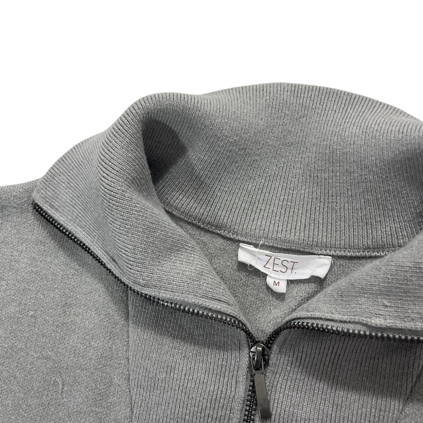 GREY QUARTER ZIP SWEATSHIRT (M)
