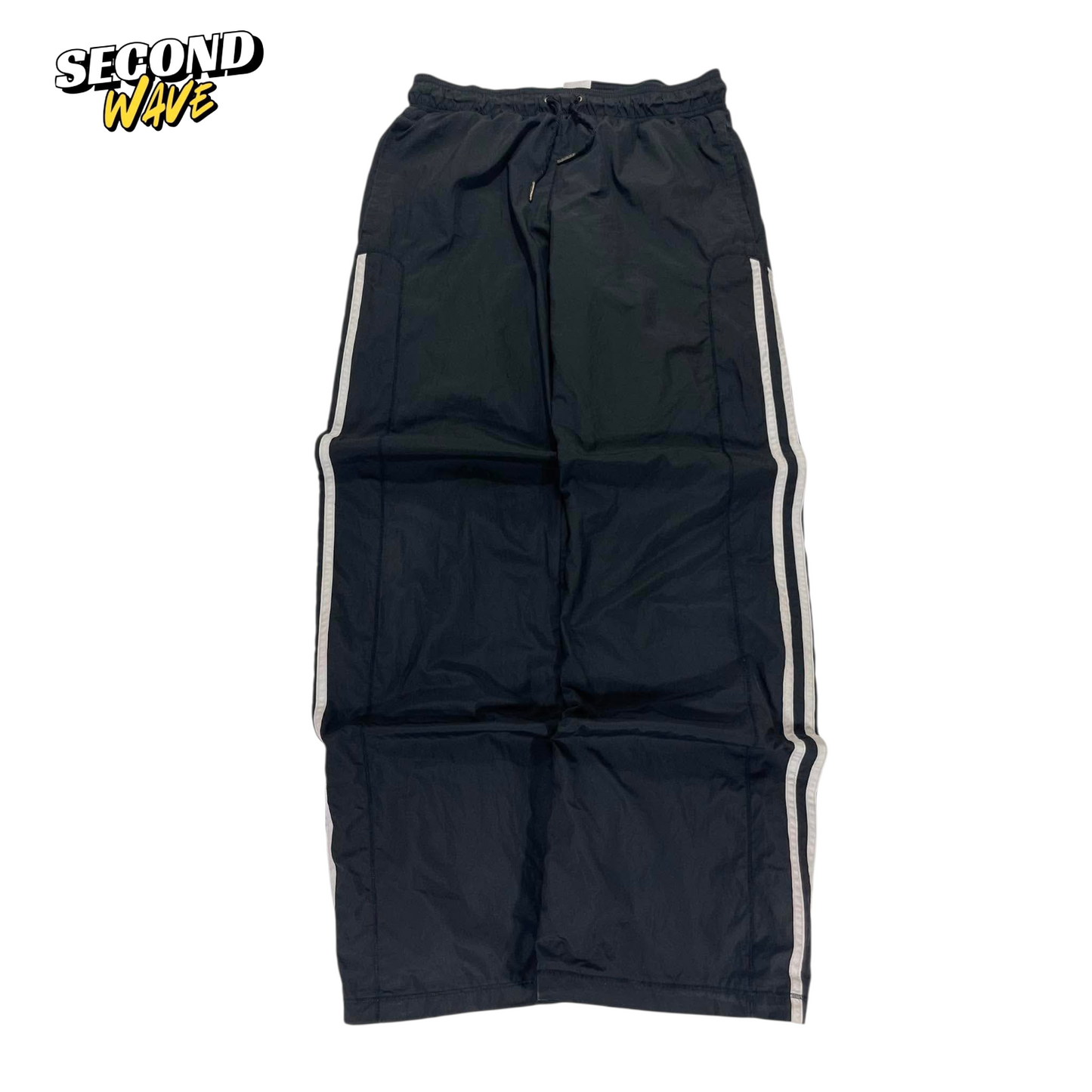 ADIDAS BLACK TRACK PANTS (L)