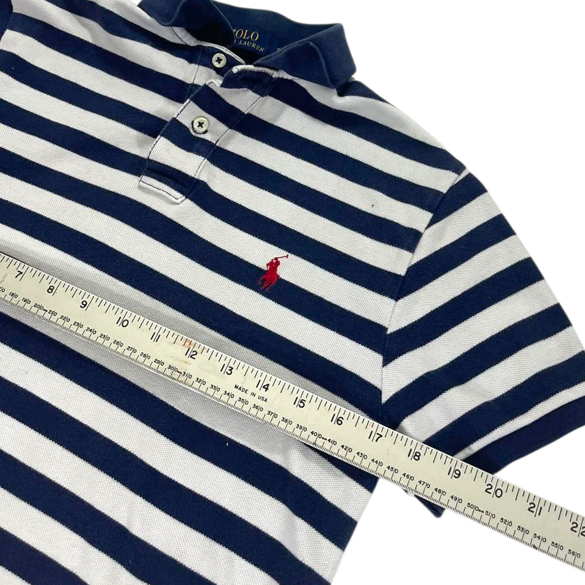 RALPH LAUREN STRIPED POLO SHIRT (S)