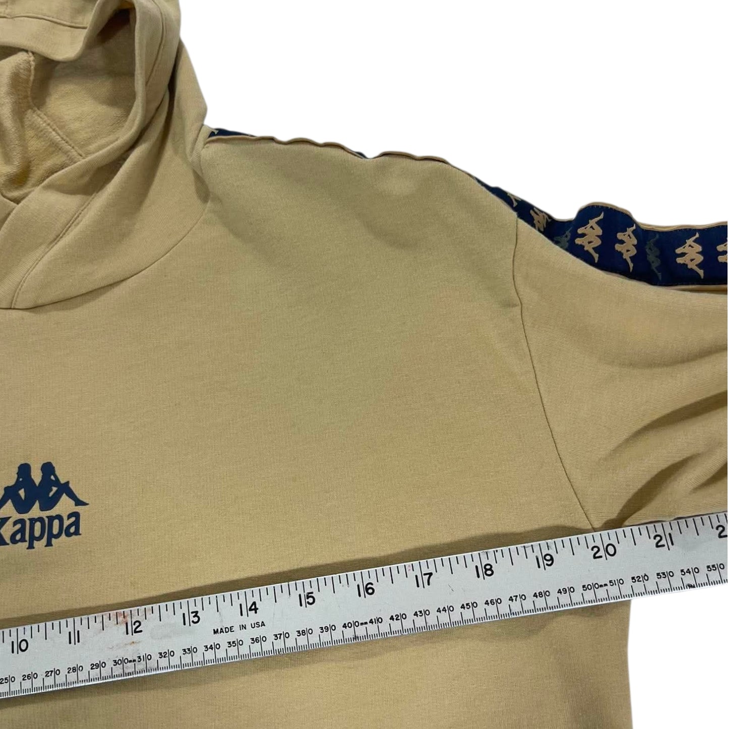 KAPPA MUSTARD AND BLUE HOODIE (M)