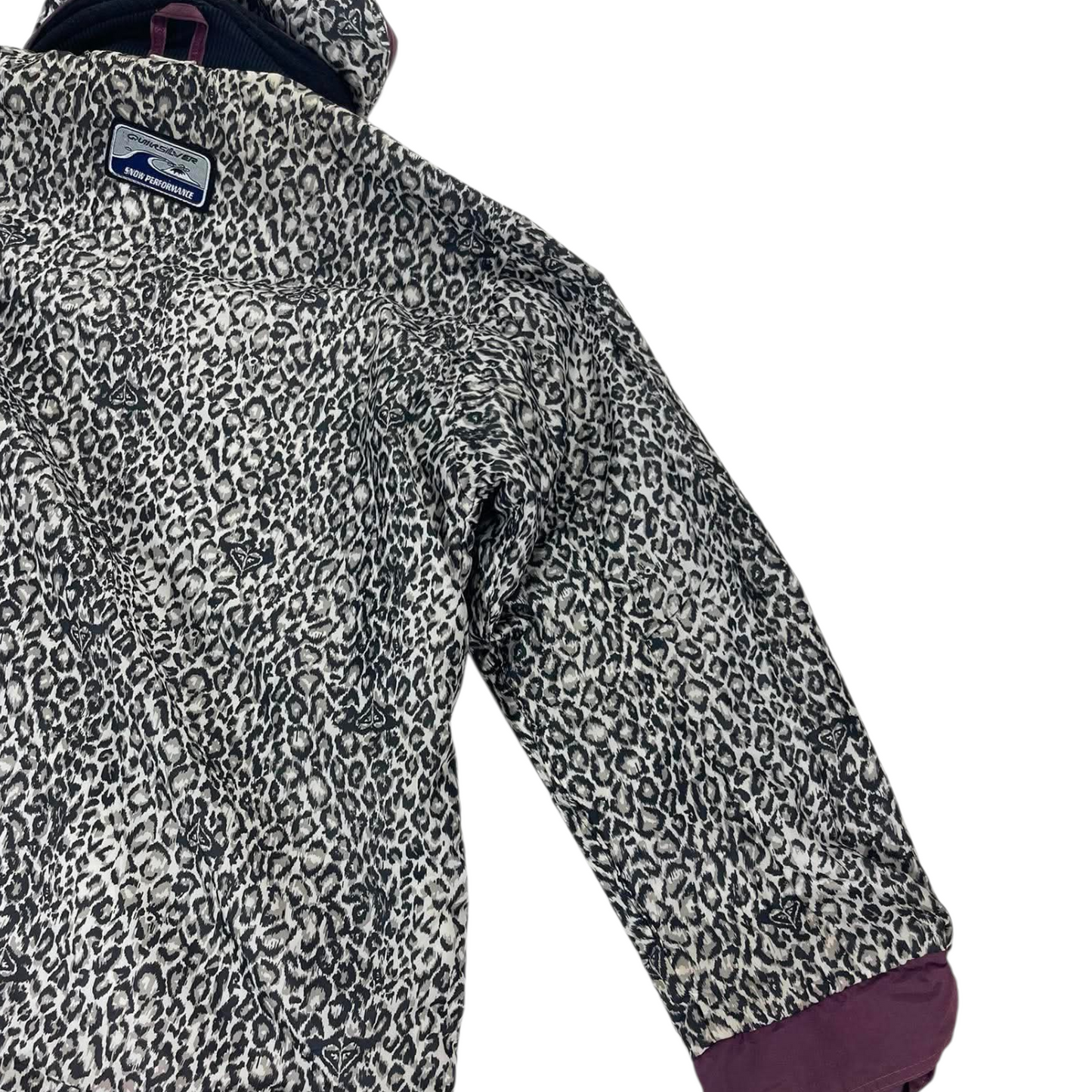 VINTAGE 2 in 1 QUICKSILVER LEOPARD PRINT SNOWBOARD REVERSIBLE JACKET (L)