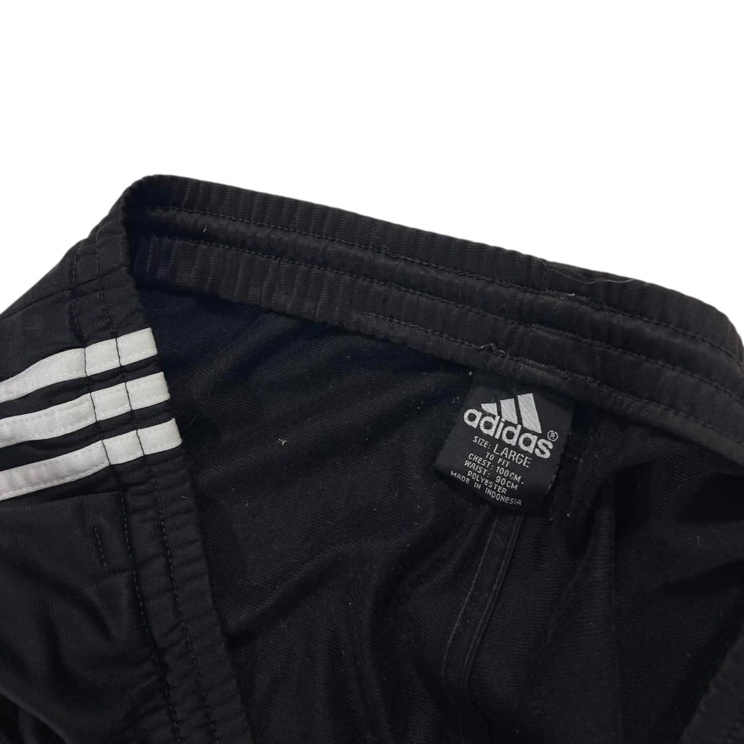 ADIDAS BLACK BAGGY TRACK PANTS (L)