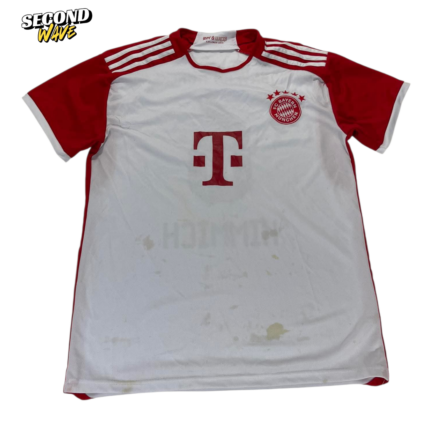 ADIDAS BAYERN MUNICH WHITE & RED FOOTBALL SHIRT (L)
