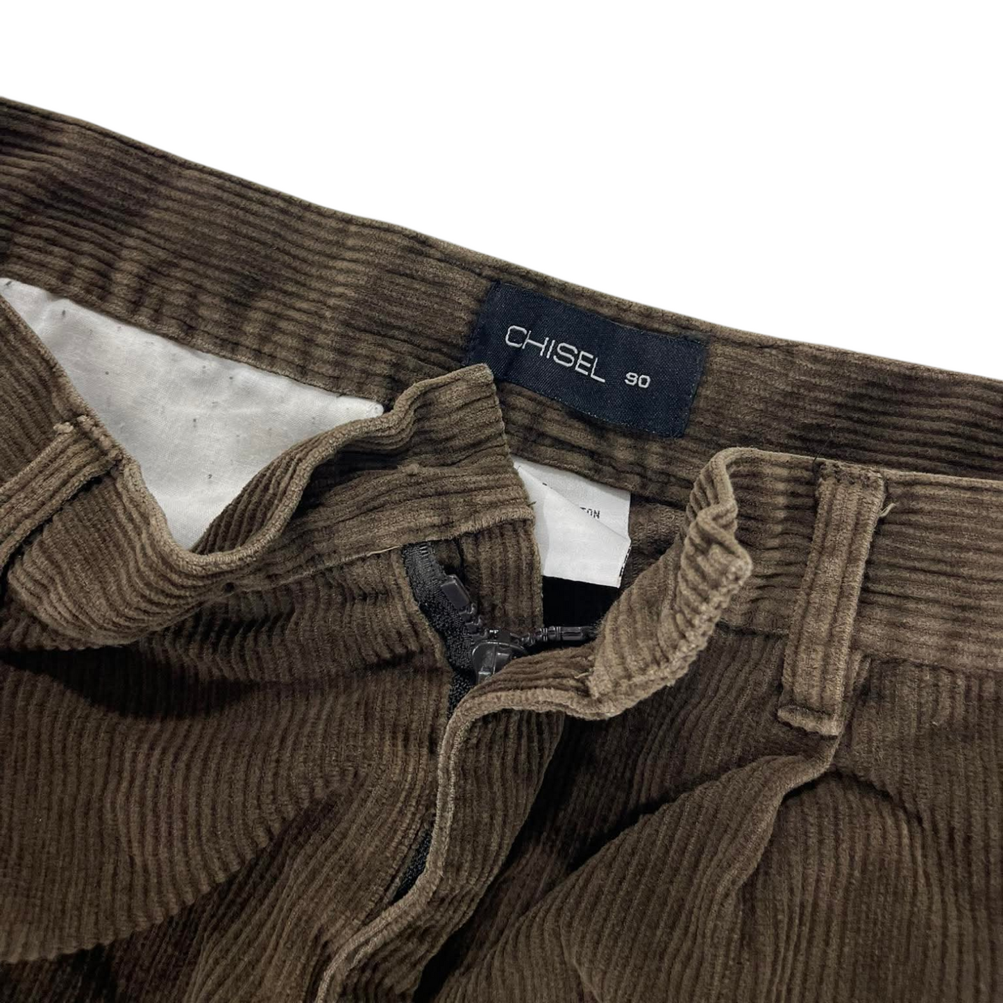 VINTAGE CHISEL BROWN CORDUROY TROUSERS WITH A RELAXED FIT (34)