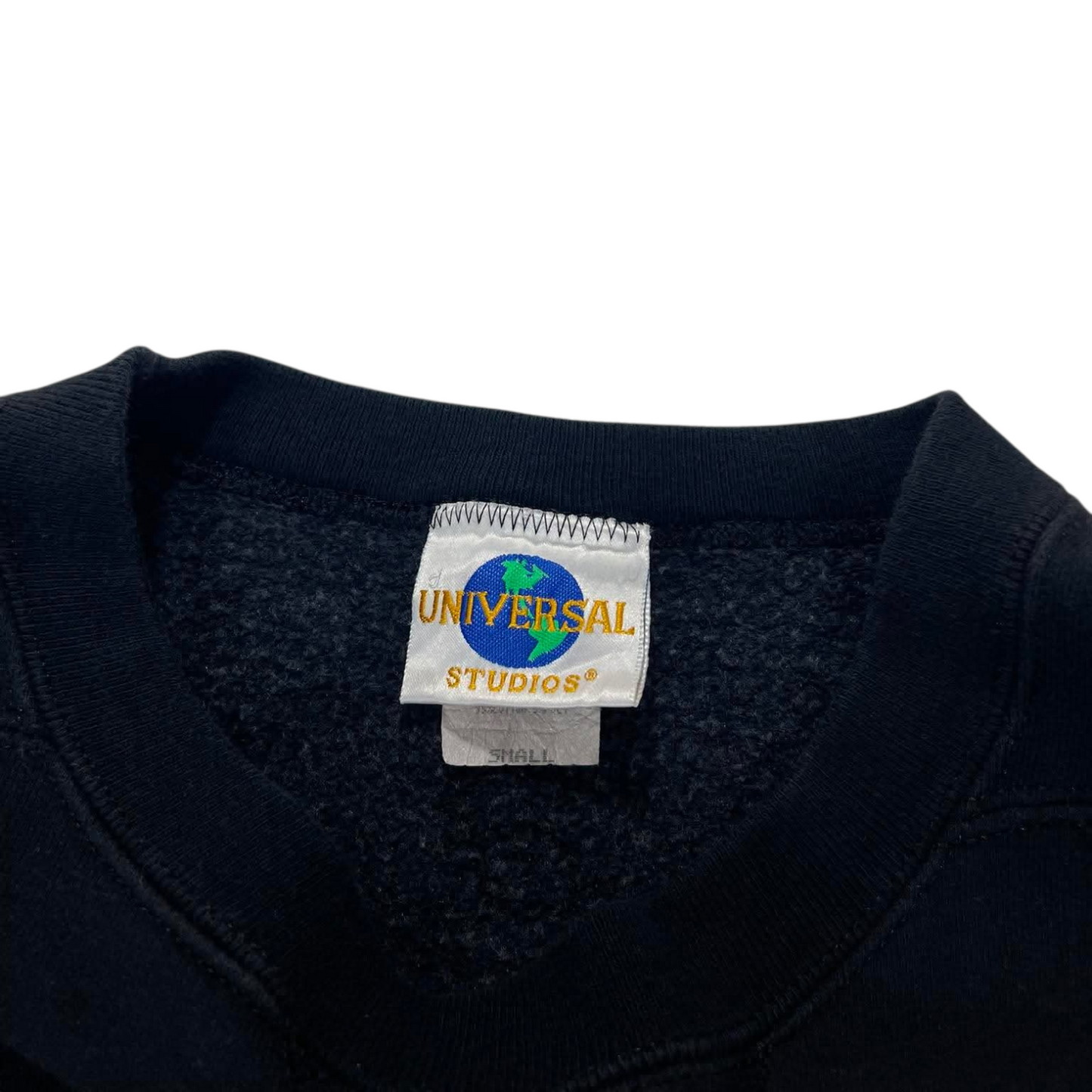 VINTAGE EMBROIDERED UNIVERSAL STUDIOS NAVY CREWNECK SWEATSHIRT (M)