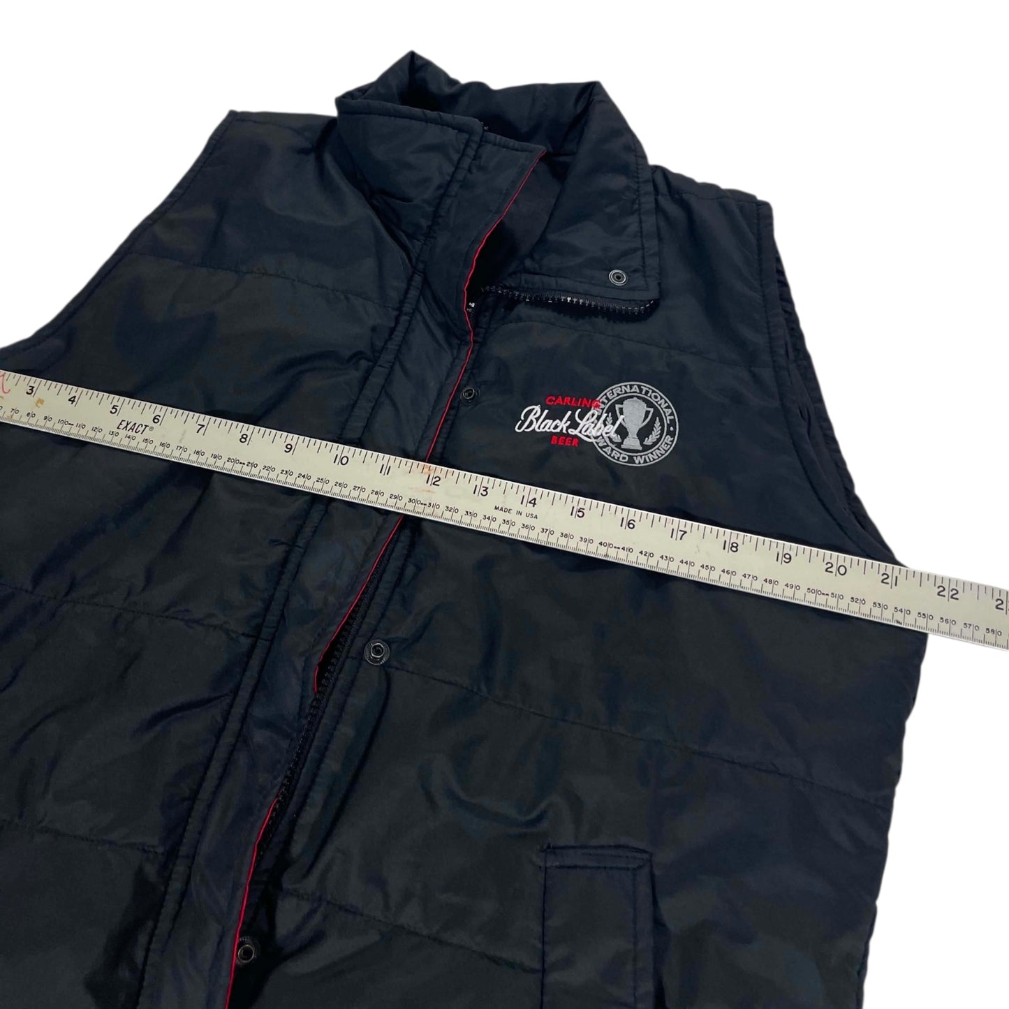 CARLING INTERNATIONAL BLACK PUFFER VEST (L)