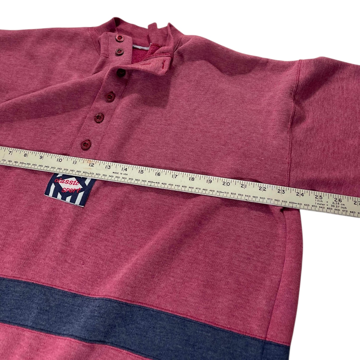 90S RED & NAVY STRIPED LONG SLEEVE (L)
