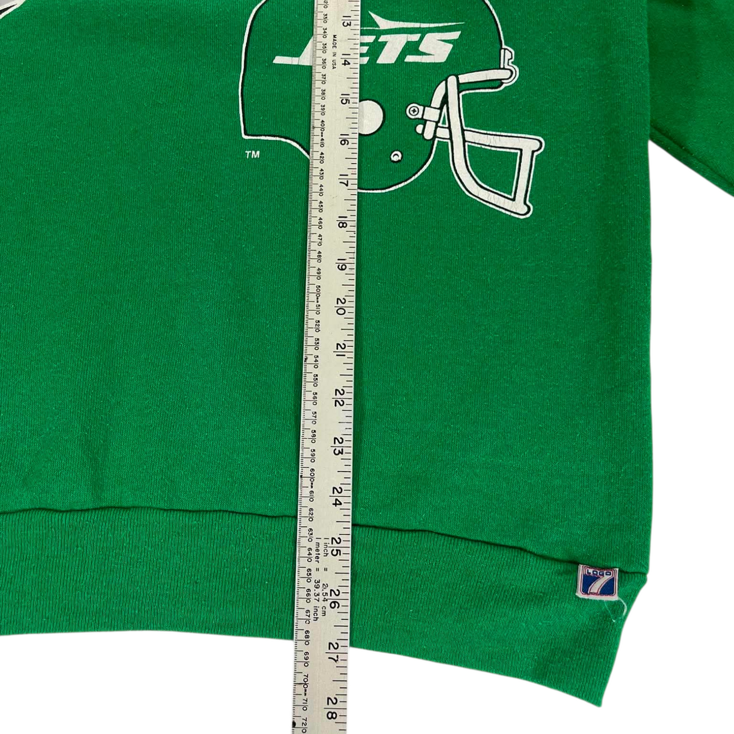 90S LOGO 7 NEW YORK JETS GREEN CREWNECK (M)