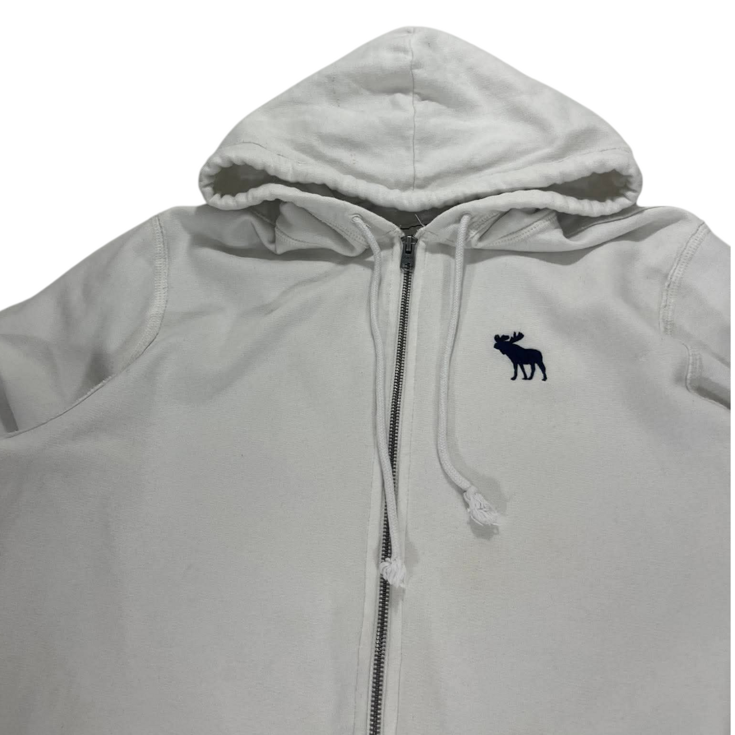 Y2K ABERCROMBIE & FITCH WHITE ZIP HOODIE (L)